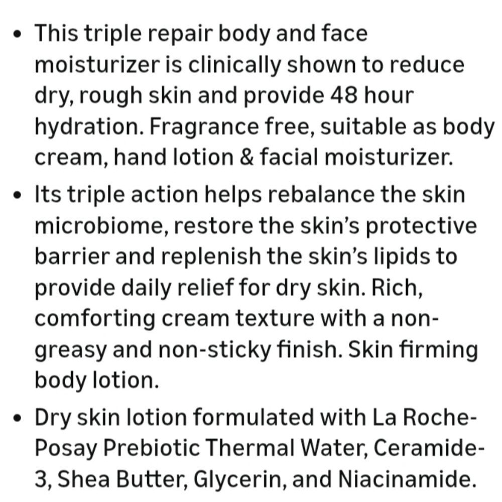 New La Roche Posay Lipikar Triple Repair Moisturizing Cream 400mL - Picture 2 of 7